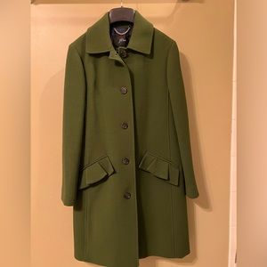 J Crew Italian Double Cloth coat in forest green